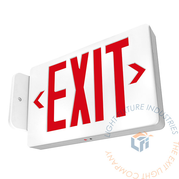 Exit Sign | Thin Red | White Housing