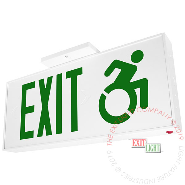 Exit Sign | Connecticut Approved Green | White Housing