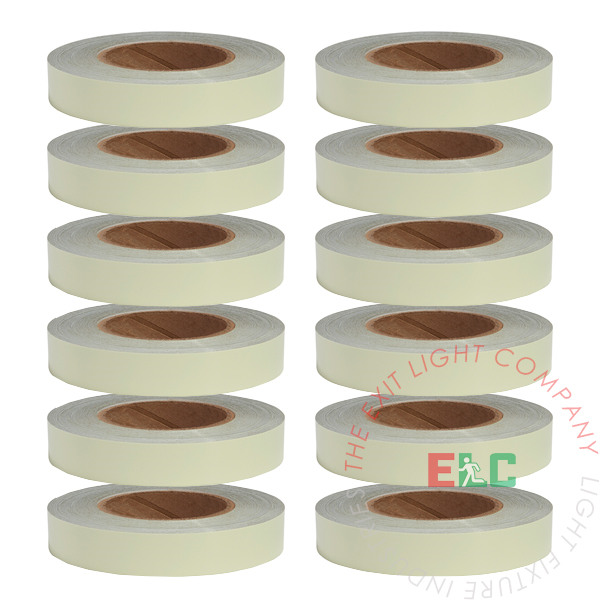 Marker | Photoluminescent | Safety Egress Tape | 1 Case (12 Rolls of 1" x 100')