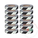 Marker | Photoluminescent | Safety Egress Tape (Striped) | 1 Case (12 Rolls of 1" x 100')