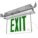 Exit Sign | Edge Lit Recessed Series Green LED [ELR-G]