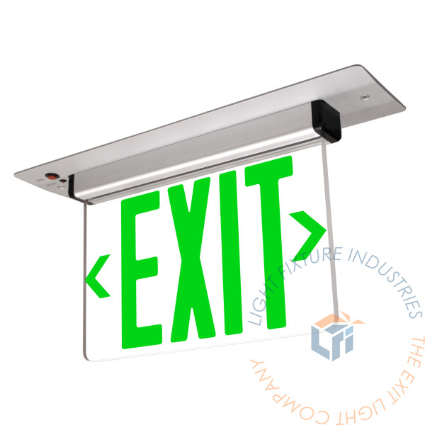 Exit Sign | SM Series Recessed Edge Lit Green [ELSM-G-RM]