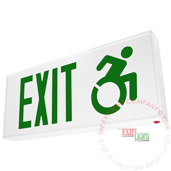 Exit Sign | Connecticut Approved Green | White Housing [EXCT-G]