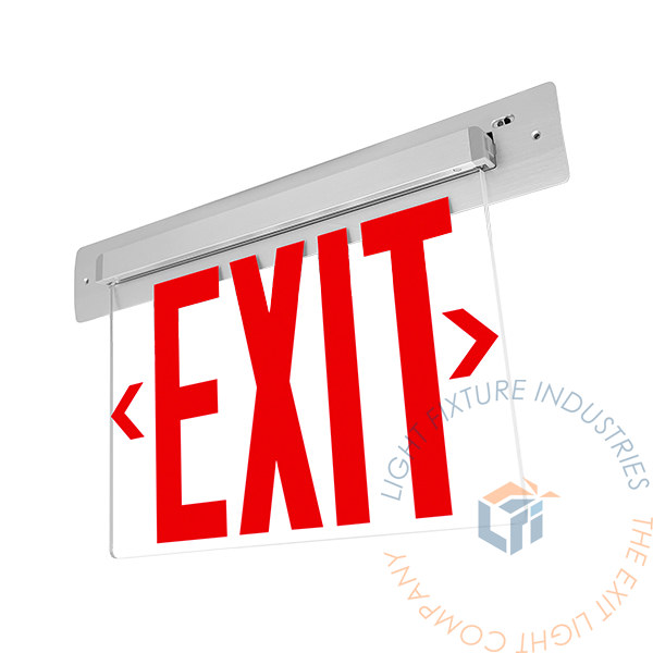 Exit Sign | SM Series NYC Approved Recessed Edge Lit Red [NYCELR-R]