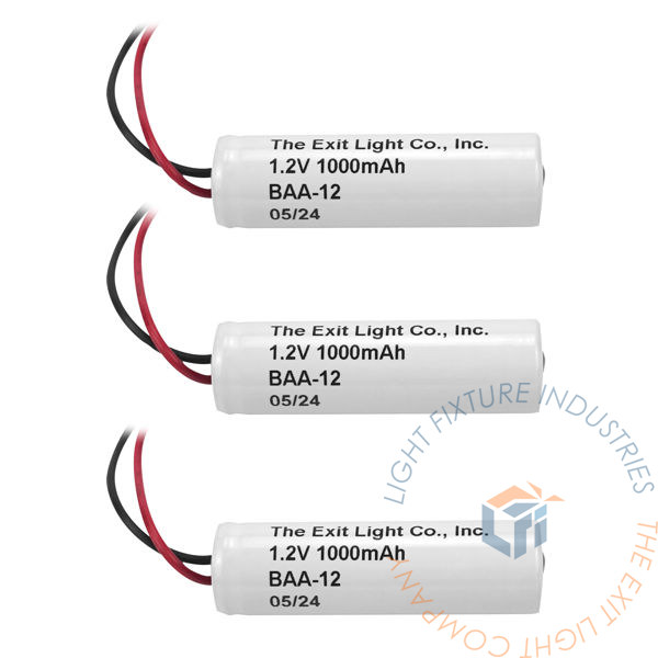 Battery | AA 1.2V 1000mAh NiCad | w/ lead | 3 Pack [BAA-1210-3]
