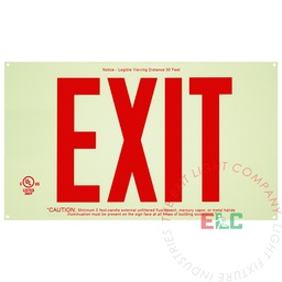 [NYCPA-R] Exit Sign | Photoluminescent | NYC Approved Red [NYCPA-R]