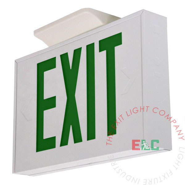 Exit Sign | Steel Green | White Housing