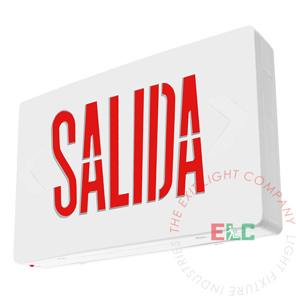 Exit Sign | Salida Spanish | White Housing