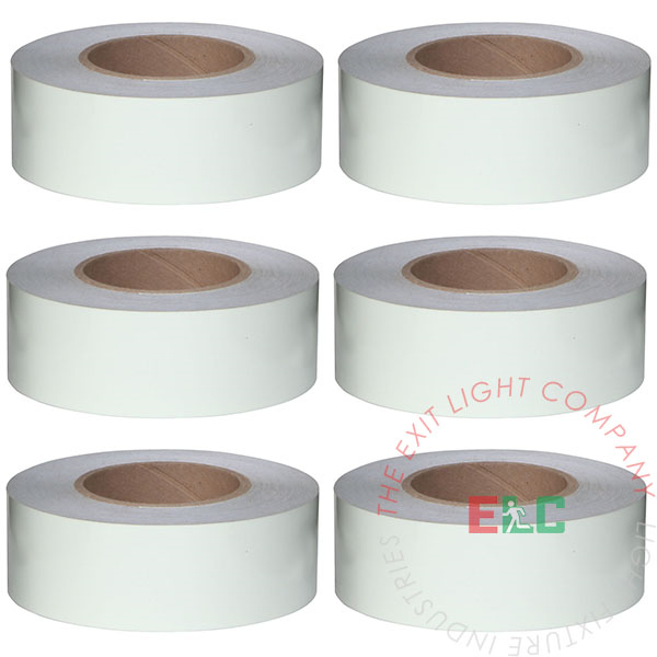 Marker | Photoluminescent | Safety Egress Tape | 1 Case (6 Rolls of 2" x 100')