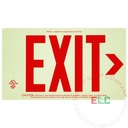 Exit Sign | Photoluminescent | NYC Approved Red