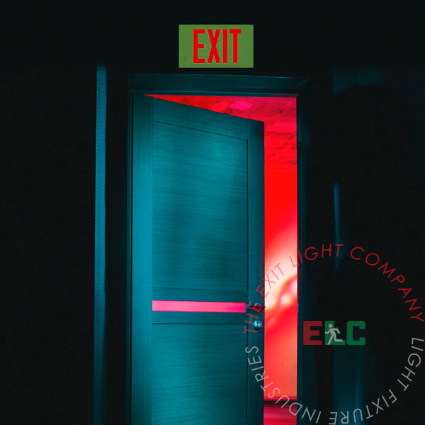 Exit Sign | Photoluminescent | NYC Approved Red