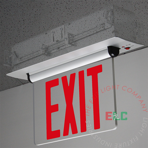 Exit Sign | RT Series Recessed Edge Lit Red