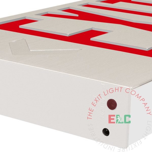 Exit Sign | Aluminum Red | Brushed Aluminum/White Housing | Battery Backup [EXAL-R]