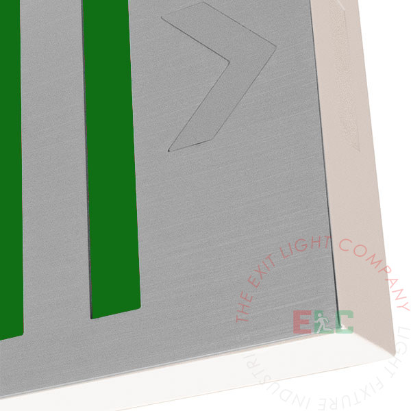 Exit Sign | Aluminum Green | Brushed Aluminum/White Housing | Battery Backup [EXAL-G]