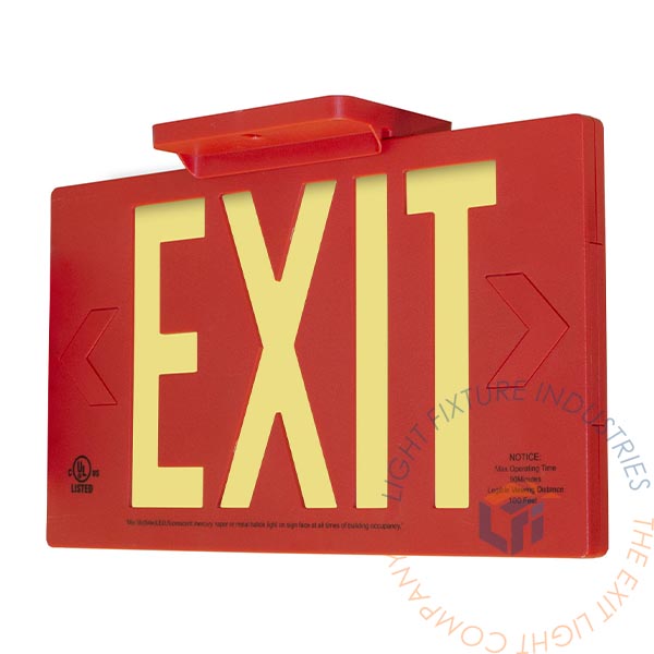 Exit Sign | Photoluminescent | Rigid Plastic | UL Listed [PA3]