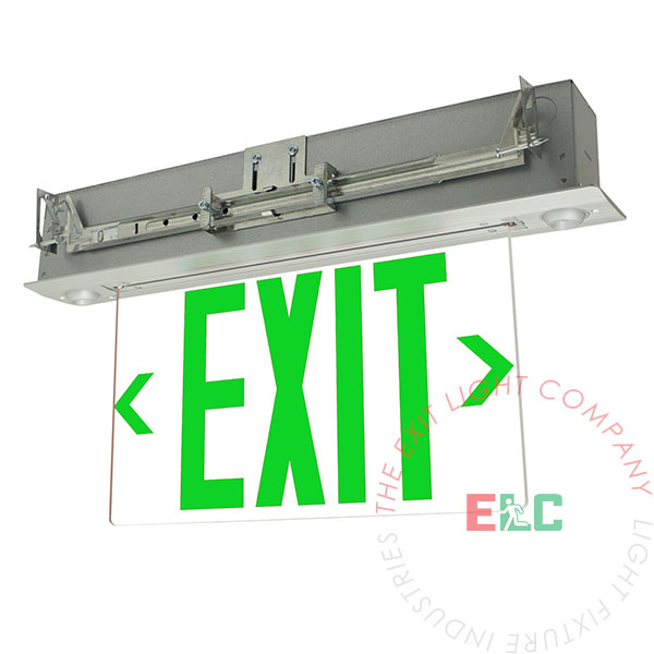 Combo | Recessed Edge Lit Green | Aluminum Housing [COMBOELR-G]