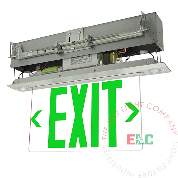 Combo | Recessed Edge Lit Green | Aluminum Housing [COMBOELR-G]