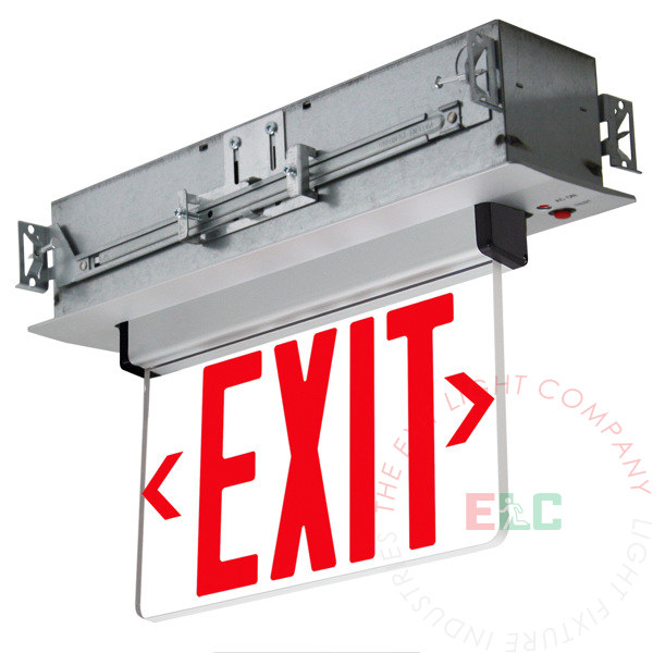 Exit Sign | SM Series Recessed Edge Lit Red [ELSM-R-RM]