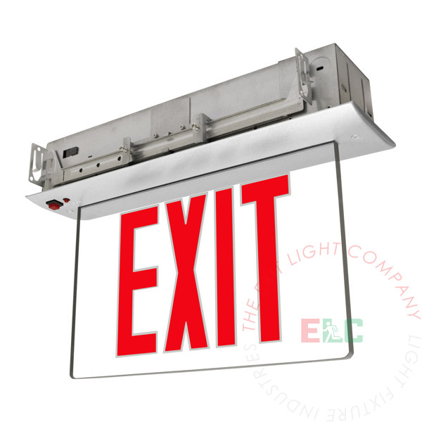 Exit Sign | Edge Lit Recessed Series Red LED [ELR-R]