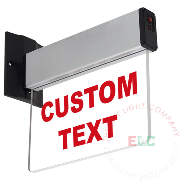 Exit Sign | Custom Wording | Edge Lit Aluminum Housing [ELSM-CU]