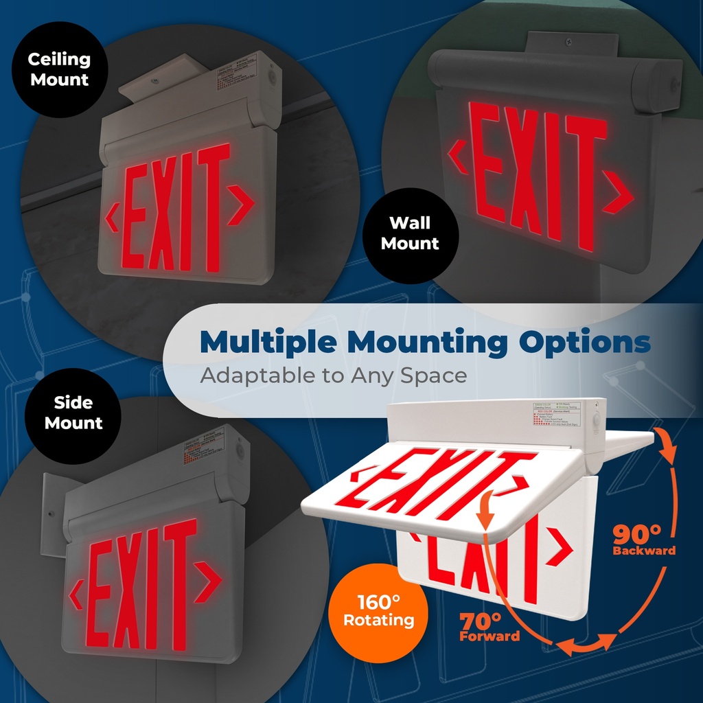 Exit Sign | Swinging Red LED Hinged Exit Sign [LEDSW-R]