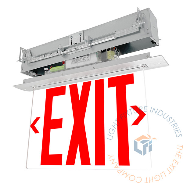 Exit Sign | SM Series NYC Approved Recessed Edge Lit Red [NYCELR-R]