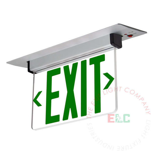 Exit Sign | SM Series Recessed Edge Lit Green [ELSM-G-RM]