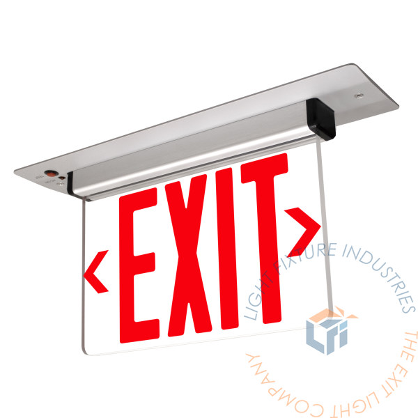 Exit Sign | SM Series Recessed Edge Lit Red [ELSM-R-RM]