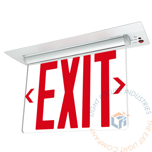 Exit Sign | RT Series NYC Approved Recessed Edge Lit Red [NYCELRT-R-RM]