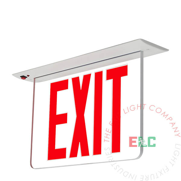 Exit Sign | SM Series NYC Approved Recessed Edge Lit Red [NYCELSM-R-RM]