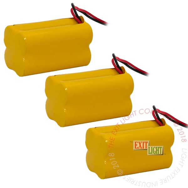Battery | AA 4.8V 500mAh NiCad | Square | 3 Pack [ BAA-48R500-3]
