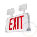 Combo | F Series Wet Location Rated Red | White Housing | Battery Backup [WLFCOMBO-R]