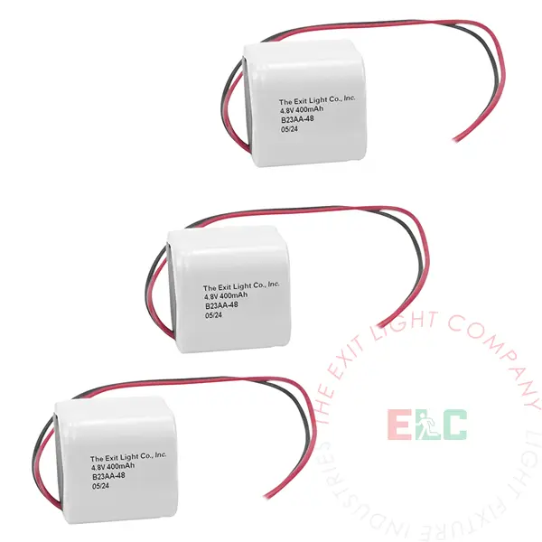 Battery | 2/3 AA 4V 400mAh NiCad | Square | 3 Pack [B23AA-48-3]