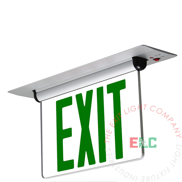 hole social sarcoma Exit Sign | RT Series Recessed Edge Lit Green [ELRT-G-RM] | Light Fixture  Industries