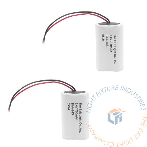 [BAA-24S-3] Battery | AA 2.4V 700mAh NiCad | Side By | 3 Pack [BAA-24S-3]