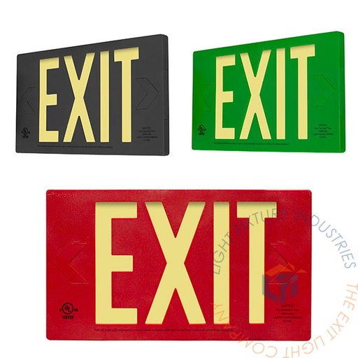 [PA3] Exit Sign | Photoluminescent | Rigid Plastic | UL Listed [PA3]