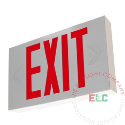 GLOBE LIGHTING DIE CAST BRUSHED ALUMINUM RED EXIT SIGN BRAND NEW 
