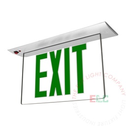 [ELR-G] Exit Sign | Edge Lit Recessed Series Green LED [ELR-G]